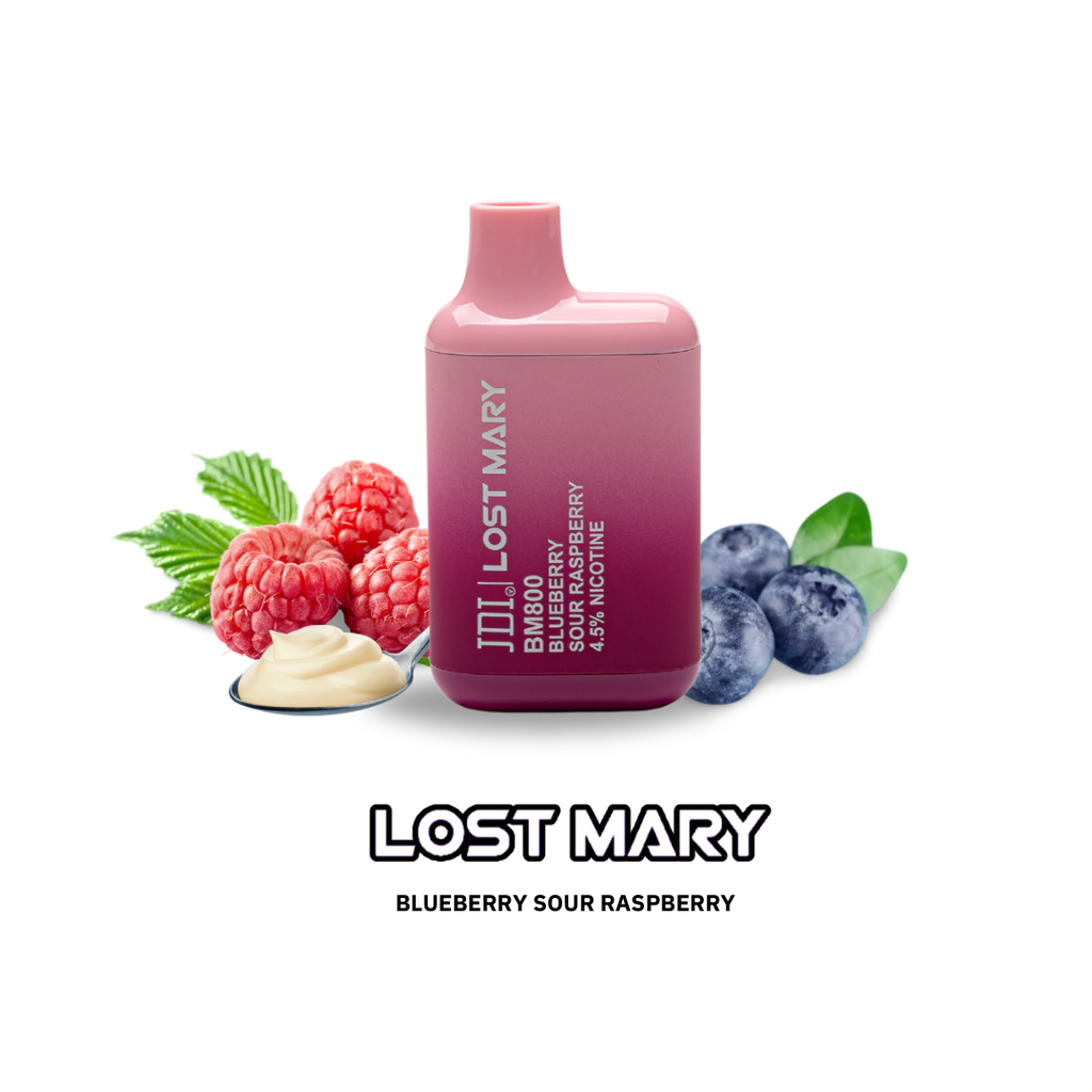 JDI LOST MARY BM-800PUFF-45MG-BLUEBERRY SOUR RASPBERRY