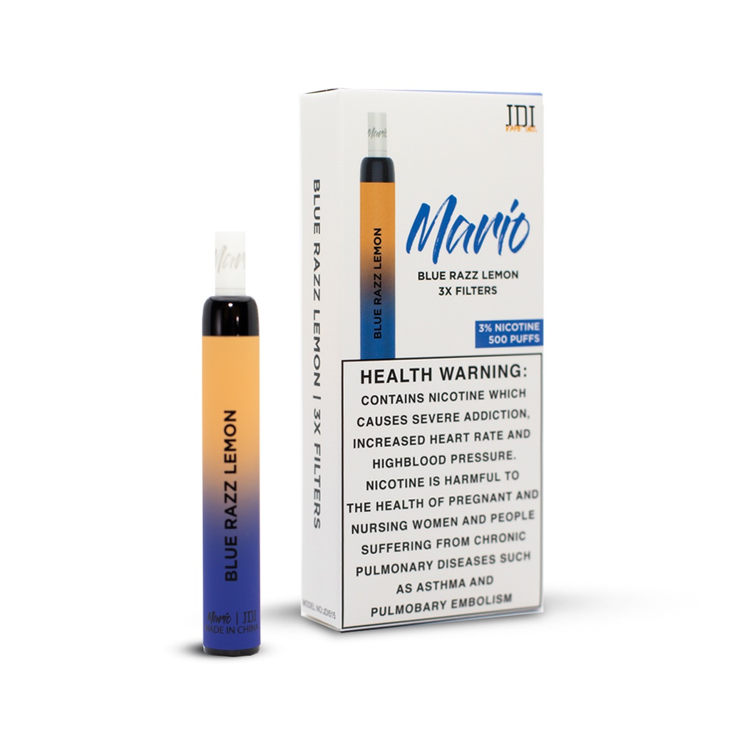 JDI MARIO-500PUFF-30MG-BLUE RAZZ LEMON